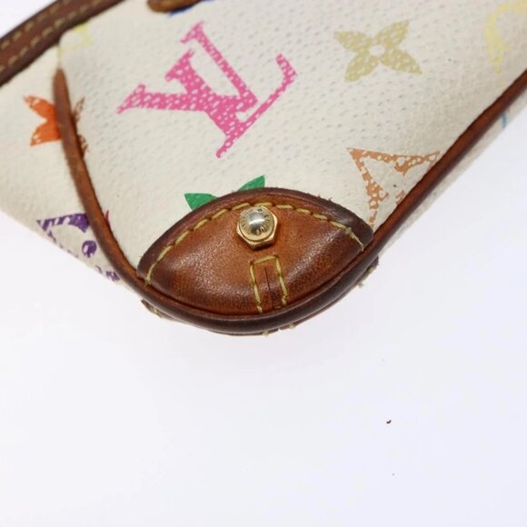 LOUIS VUITTON Multicolor Pochette Mira PM Hand Bag White M60096 LV Auth 131122 - Picture 4 of 16